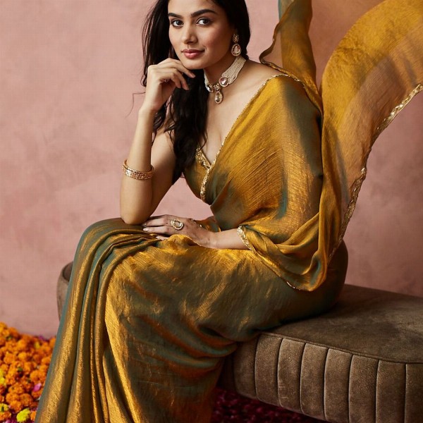 kasee Embroidered Silk Blend Ready to Wear Saree