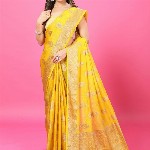 CRAFTYSTYLES Woven Design Zari Pure Crepe Banarasi Saree