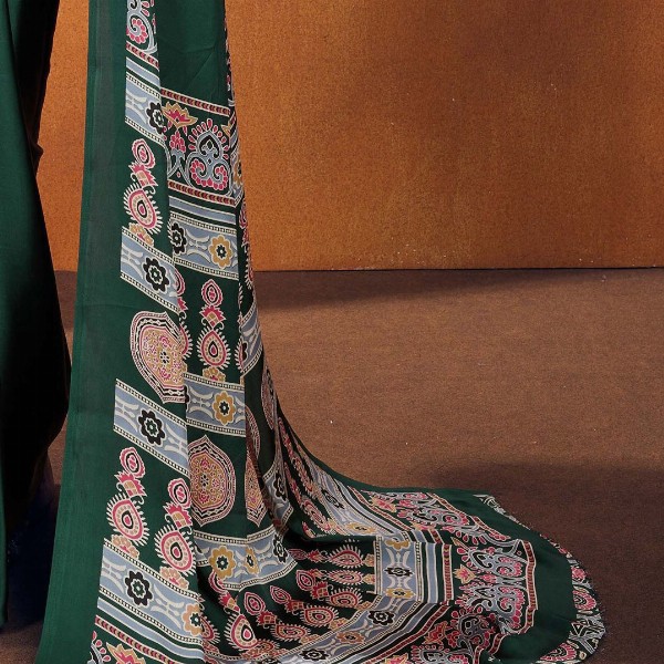 Mitera modal Ajrak Block Satin SareeWith Blouse Piece