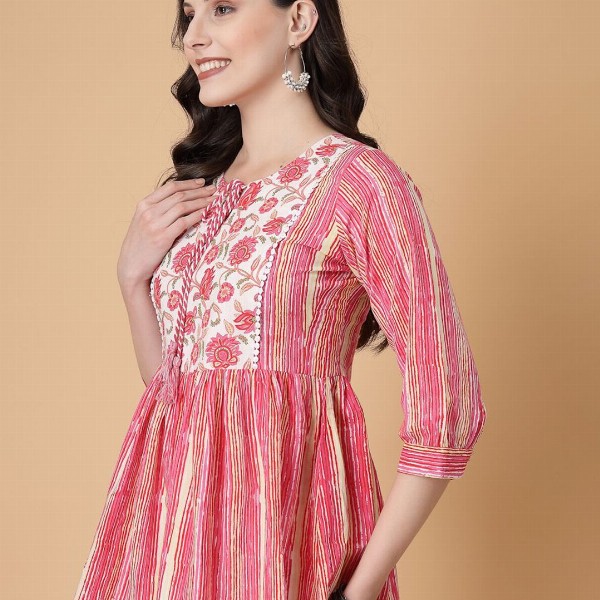 God Bless Floral Print Cotton Top