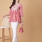 God Bless Floral Print Cotton Top