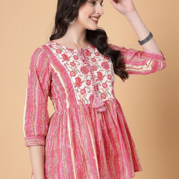 God Bless Floral Print Cotton Top