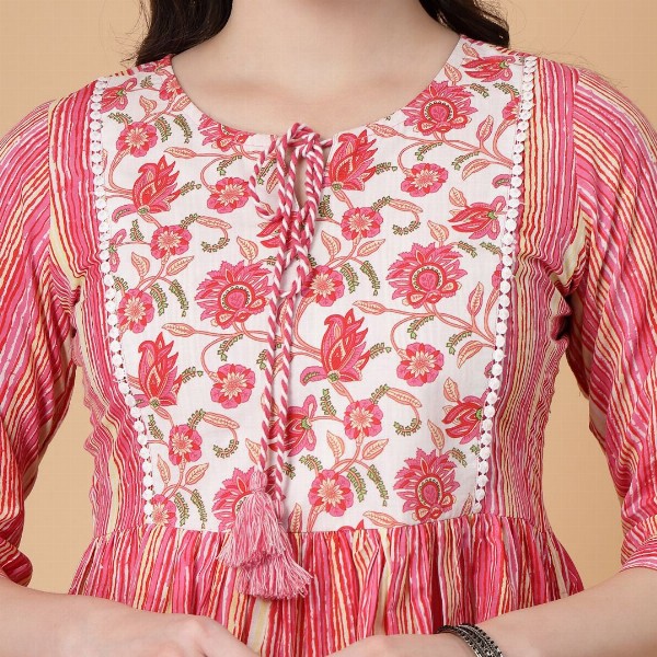 God Bless Floral Print Cotton Top