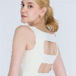 CAVA Ivory Striped Back Crop Tank