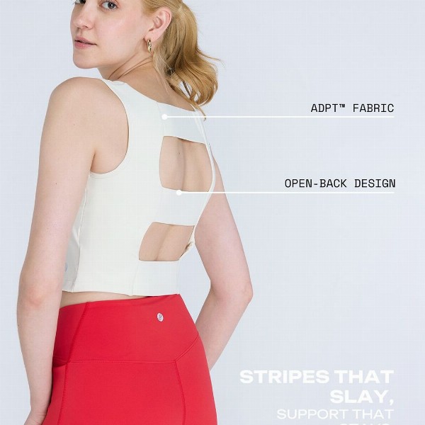 CAVA Ivory Striped Back Crop Tank