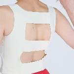 CAVA Ivory Striped Back Crop Tank