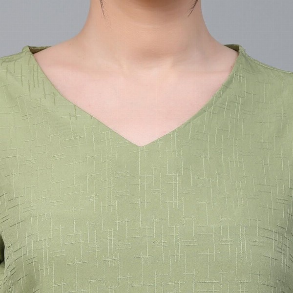 Style Quotient V-Neck Cuffed Sleeve Top