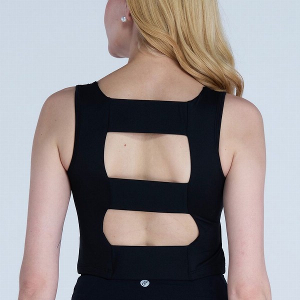 CAVA Black Styled Back Crop Tank