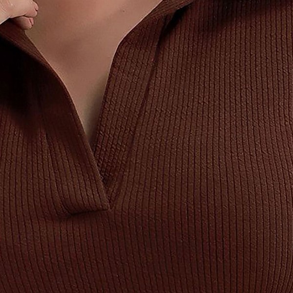 Dream Beauty Fashion Women Solid Shirt Collar Polyester Top