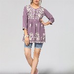 Winza Designer Floral Embroidered A Line Top