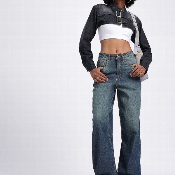 glitchez Women Light Fade Baggy Jeans