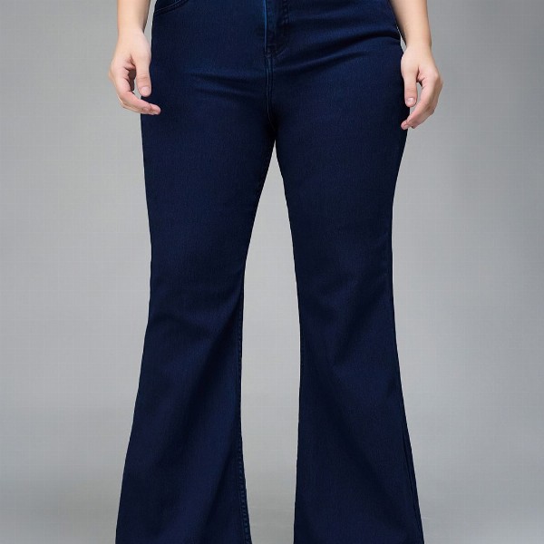 Miss Chase A+ Women Plus Size Bootcut High-Rise Stretchable Jeans