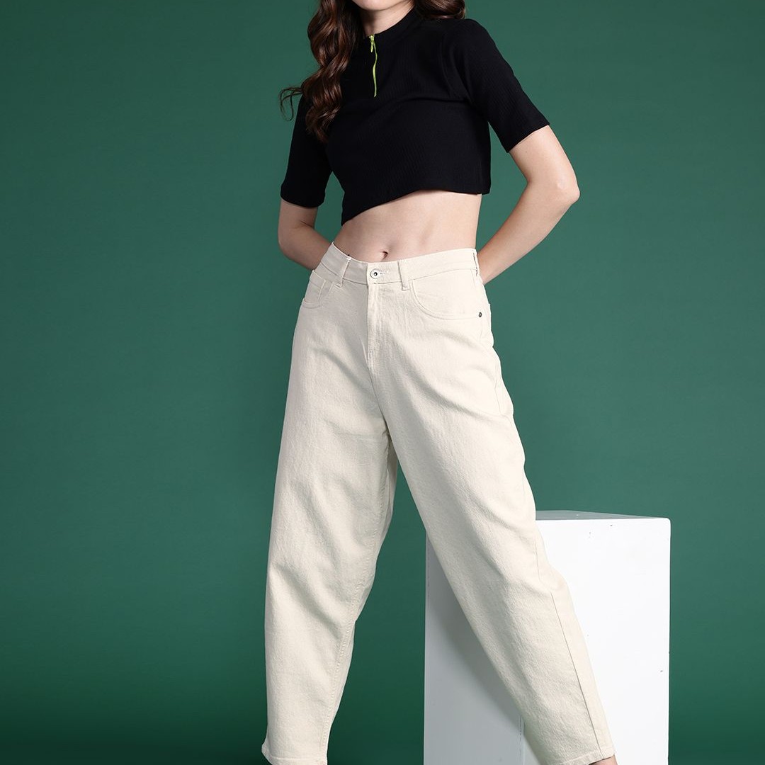 DressBerry Women High-Rise Slouchy Fit Stretchable Jeans