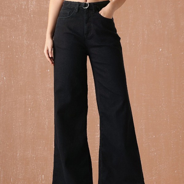 all about you Women Wide Leg High-Rise Stretchable Jeans