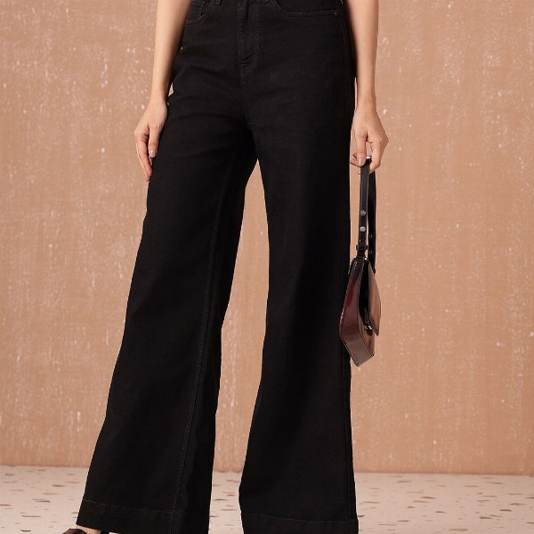 all about you Women Wide Leg High-Rise Stretchable Jeans