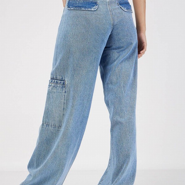 SASSAFRAS Women Wide Leg High-Rise Clean Look Pure Cotton Jeans