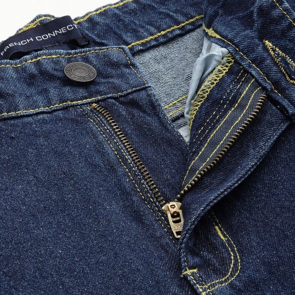 French Connection Women Pure Cotton Mom Fit High-Rise Light Fade Jeans