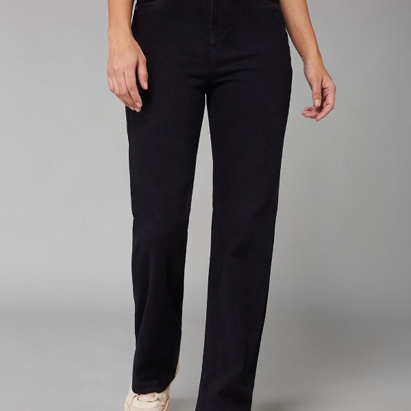 DOLCE CRUDO Women Straight Fit High-Rise Stretchable Jeans