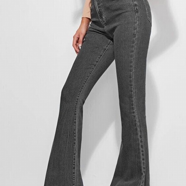 Off Duty India Women Comfort Bootcut High-Rise Clean Look Cotton Jeans