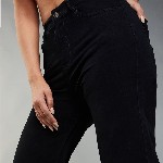 DOLCE CRUDO Wide Leg High Rise Clean Look Regular-Length Stretchable Denim Jeans