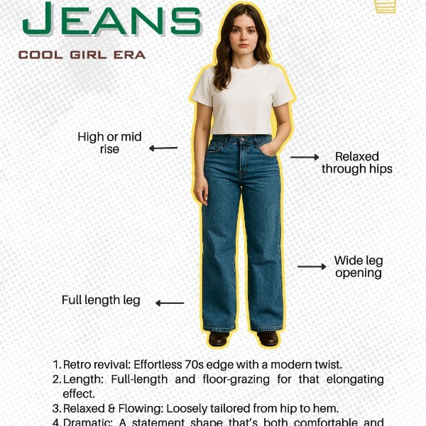 glitchez Women Retro Wide Leg Faded Jeans