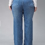 Miss Chase A+ Women Plus Size Wide Leg Light Fade Stretchable Jeans