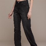 The Roadster Life Co. Women Straight Fit High-Rise Light Fade Stretchable Jeans