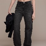 The Roadster Life Co. Women Straight Fit High-Rise Light Fade Stretchable Jeans