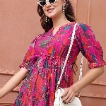 Claura Women Floral Printed Fit & Flare Midi Dress