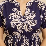 PURSHOTTAM WALA Floral Printed Mandarin Collar A-Line Maxi Dress