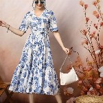 Stylum Floral Print Fit & Flare Maxi Dress