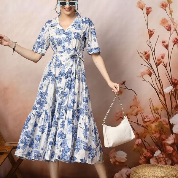 Stylum Floral Print Fit & Flare Maxi Dress