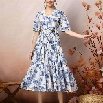 Stylum Floral Print Fit & Flare Maxi Dress