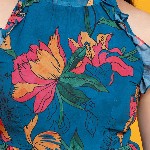 OCTICS Floral Printed Fit & Flare Dress