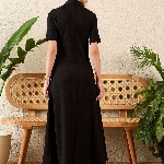 Uptownie Stretchable Front Zip-up Midi Dress