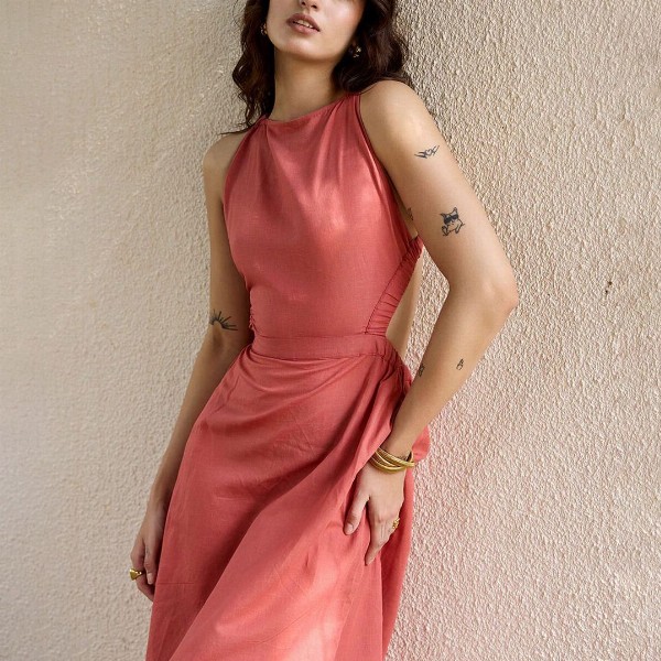 Anasi Clothing Women Linen Maxi Dress