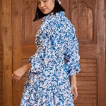 Pink Paprika by SASSAFRAS Floral Print Puff Sleeve Shirt Dress