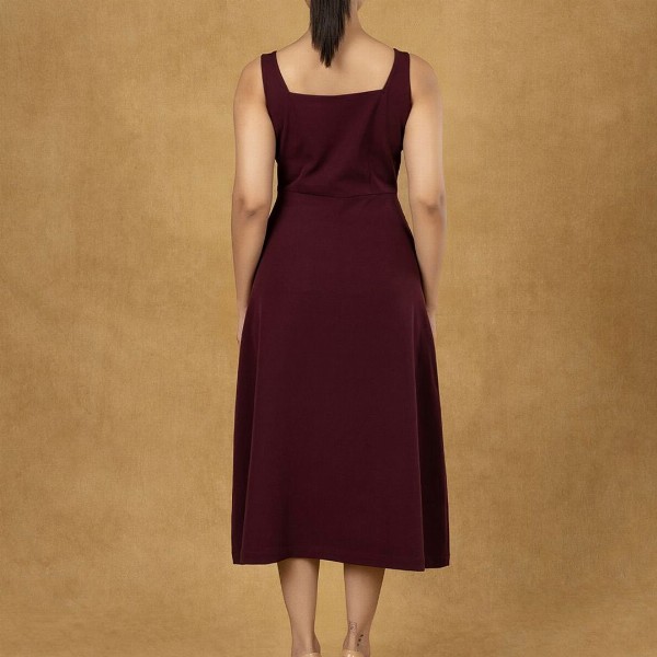 PowerSutra Solid Strappy Fit And Flared Dress