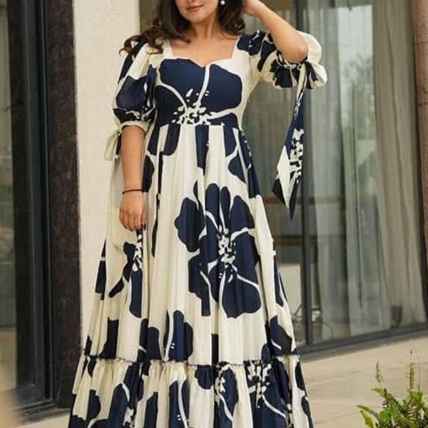 CORSICA Floral Printed Tie-Ups Detail Maxi Dress