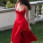 StyleCast Sholuder Straps A-Line Midi Dress