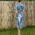 Pink Paprika by SASSAFRAS Women Striped Printed Shirt Collar A-Line Midi Dress