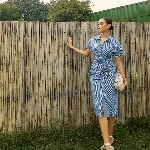 Pink Paprika by SASSAFRAS Women Striped Printed Shirt Collar A-Line Midi Dress