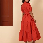 JAHIDA COMFORT WITH STYLE Women Solid Fit & Flare Midi Dress