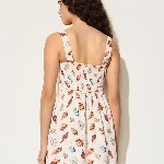 ONLY Print Linen Fit & Flare Mini Dress