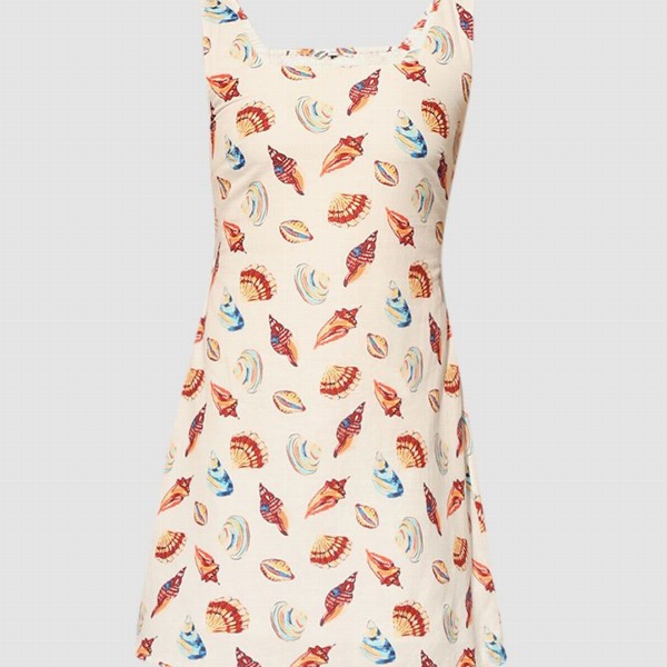 ONLY Print Linen Fit & Flare Mini Dress