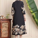 Claura Women Floral Printed A-Line Midi Dress