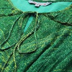 aarke Ritu Kumar Print Tie-Up Neck Puff Sleeve Ruffled Chiffon Fit & Flare Dress