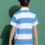 Lil Tomatoes Boys Striped Polo Collar Casual T-shirt