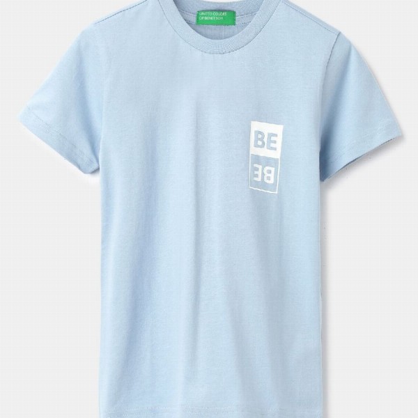 United Colors of Benetton Boys Solid Round Neck Pure Cotton T-Shirt