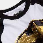 Nap Chief Kids Unisex Batman Logo Reversible Sequins Pure Cotton Relaxed Fit T-Shirt